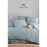 %100 Pamuklu Yeşil Natural Stripe Nevresim Takımı 3 Parça (ÇİFT KİŞİLİK) Yeşil 200 x 230