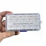 100 Parça 5x20mm Cam Sigorta Tüp Sigorta Seti Plastik Kutulu