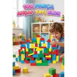 100 Parça Ahşap Bloklar Eğitici Oyuncak – Renkli Zeka Ve Beceri Gelişim Seti 3+ Yaş