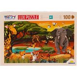 100 Parça Puzzle: Afrika Hayvanları Ormanda