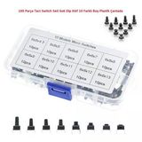 100 Parça Tact Switch Seti 6X6 Dip Kılıf 10 Farklı Boy Plastik Çantada