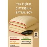 %100 Saf Yün Yorgan Yıkanabilir Hafif Ince | Yaz/kış Kullanım Premium Lüks - 155 x 215 cm - Sarı