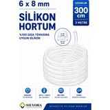 %100 Silikon Hortum 6x8 Mm-Iç Çap 6 Mm-Dış Çap 8 Mm-3 Metre-Gıda Temasına Uygun, Şeffaf, Esnek - 6 x 8 mm