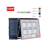 100 Solar 5 Modlu Güneş Enerjili Led Projektör Mavi Yeşil Kırmızı Ve Rgb Renk Aydınlatma 1 Adet