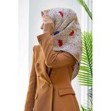 %100 Twill İpek Çıtır Çiçek Desenli Gold - Krem Renkli 90X90 Eşarp Dikim Şekli : El Dikişi