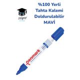 %100 Yerli Beyaz Tahta Kalemi Mavi