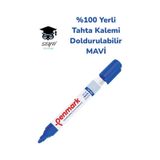 %100 Yerli Beyaz Tahta Kalemi Seti Doldurulabilir 8 Renk Mavi