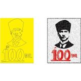 100. Yıl Atatürk Kum Boyama Kartı Seti 10 Adet-Red Castle KB-RC-109