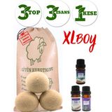 %100 Yün Merinos Yünü 3 Top ve 3 Koku Xl Çamaşır Yün Kurutma Topu ve Kokusu Kurutma Makinesi Için