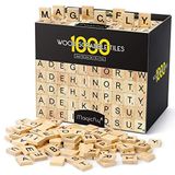 1000 Adet Scrabble Fayansları, Magicfly Ahşap Harf Fayansları, El Sanatları, İmla, Scrabble Bulmaca Oyunu için A-Z Büyük Harfler