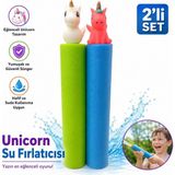 1000 Çeşit Hediye Dünyası 2’li Unicorn Köpük Su Fırlatıcısı – Çocuk Yaz Oyuncağı | Havuz & Deniz Su Pompası | Renkli Sünger Su Tabancası