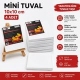 1000 Çeşit Hediye Dünyası Mini Tuval 10X10 cm 4’lü Set Boyama Tuvali Resim Tuvali Hobi ve Sanat Tuvali