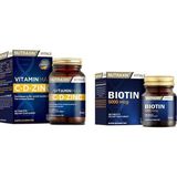 1000 Mg C VITAMINI,1000 Iu D Vitamini ve 10 Mg Çinko 60 Tablet + 5000 Mcg Biotin 30 Tablet