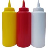 1000 ml 3 Adet Renkli Sosluk Fişek Ketçap-Mayonez-Hardal - Option-1