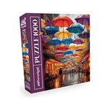 1000 Parça Puzzle - Rainy Umbrella Street (Yağmurlu Şemsiyeli Sokak)