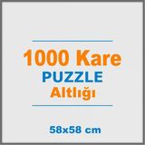 1000 Parçalık Kare Puzzle Altlığı - 58x58 Cm Beyaz Puzzle Alt Tablası