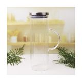 1000ML Metal Kapaklı Borosilikat Cam Yağlık & Sürahi – Şık, Dayanıklı ve Sağlıklı Saklama Çözümü (8cm x 20CM) - 1BW-Beyaz - --