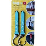 1000NAR 2'li Turkuaz Bag-U Araba Koltuk Kancası / Çanta Asma Aparatı / Askılık / Bebek Arabası Askı Aparatı - Mavi