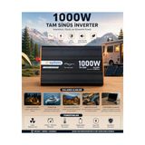 1000W Tam Sinüs Inverter; 12V Dc, 230V Ac, 2000W Peak Güç, USB Çıkışlı, Sessiz Fanlı, Karavan Tekne Solar Uyumlu - Çok Renkli