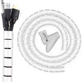 1001 1 mt x 22 mm Spiral Boru Kablo Kanalı Kablo Fiş Düzenleyici Toplayıcı Kordon Kablo Tutucu Beyaz - secenek