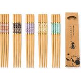1001 10 Çift Mermer Desenli Bambu Yemek Çubuğu Seti 20 Adet Kaymaz Uçlu Kutulu Chopstick - secenek