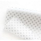 1001 10LU Ambalaj, Paket Kağıdı, 70X100 cm Metalik Puantiye Desenli, Gümüş-Beyaz Tek Ebat