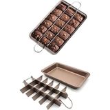 1001 18 Bölmeli Brownie Kek Kalıbı Paslanmaz Çelik Yanmaz Yapışmaz Kek Kalıbı Fırın Tepsisi - secenek