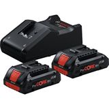 1001 18 Volt Akü Şarj Cihazı Seti (2 x Procore 4,0 Ah Li-Ion Akü + Gal 18V-40 Şarj Cihazı, Modül,