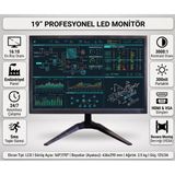1001 19" Profesyonel LED Monitör | HDMI VGA Girişli | 5ms Tepki Süresi | Duvara Monte Edilebilir - 1 TB - 1 GB