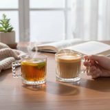 1001 2 Adet Çay Kahve Kupası Kulplu Cam Bardak Çay Bardağı 280 ml - seçenek