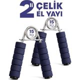 1001 2 Adet Çelik El Yayı Sünger Kollu 15 kg Bilek Ön Kol Parmak Güçlendirici Alet Fitness Egzersiz