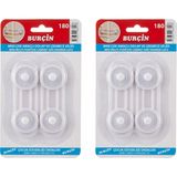 1001 2 Paket Çocuk Güvenlik Kilidi (Toplam 4 Adet) - 12 cm Çok Amaçlı Bebek Çekmece ve Dolap Kilidi - 0 - 1 Yaş - Renkli