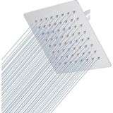 1001 25X25 cm Kare Paslanmaz Çelik Tepe Duş Başlığı - Kireç Önleyici Silikon Nozullu, Ultra Ince