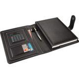 1001 2k 4530 Ajanda Tarihsiz Çizgili 17 x 24 cm Ajanda/defter Hesap Makineli Suni Deri Organizer, Siyah