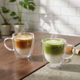 1001 2'li Çift Cidarlı Borosilikat Cam Fincan Seti - 100 ml Espresso ve Türk Kahvesi Bardağı - Isıy - 0 - 200 ml