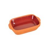 1001 2'li Mini Dikdörtgen Sırlı Toprak Fırın Tepsi Takım(23 * 13 * 4 Cm), Toprak Tencere Güveç Kap - 10 cm