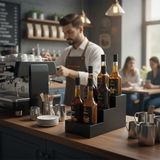 1001 3 Katlı 6 Bölmeli Şurup Standı Siyah - Barista Kahve Şurubu ve Sos Düzenleyici Stand, Kahve K� - seçenek