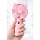 1001 3 Modlu Şarjlı El Fanı 3 Kademe Seyahat Masaüstü Vantilatör Taşınabilir Mini Fan F136 (Pembe