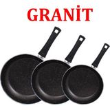 1001 3lü Granit Tava Seti 18-22-26CM - ebat