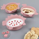 1001 3'lü Hayvan Figürlü Silikon Bebek Mama Kasesi Seti - Şekilli Bebek Beslenme Kasesi Pembe - secenek