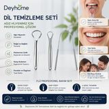1001 3'lü Profesyonel Dil Temizleme Seti Paslanmaz Çelik Dil Kazıyıcı Ağız Hijyen Aparatı