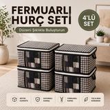 1001 4 Adet Lüks Pencereli Çok Amaçlı Dolap Düzenleyici Hurç Çorap Hurcu 34 x 22 x 22 cm (Siyah) - SECENEK