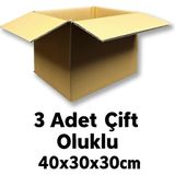 1001 40X30X30 Sağlam Taşıma Kolisi Çift Oluklu Boş Koli, Karton Kutu, Çeyiz Kutusu, Taşınma Kolis - ölçü - tip