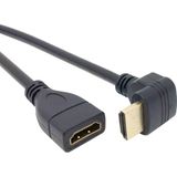 1001 4666 HDMI Dişi Erkek Uzatma 90 Derece Dirsek Kablosu 0.5 Metre