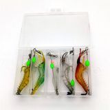 1001 5 Adet Fosforlu Gerçekçi Silikon Karides Balık Yemi - Kutulu - 7,5cm 5,5gr - ölçü