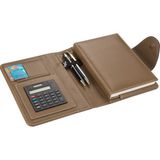 1001 5196 Ajanda Tarihsiz Kareli 14 x 20 cm Ajanda/defter Hesap Makineli Suni Deri Organizer, Vizon - ÖLÇÜ - TİP