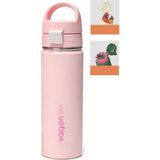 1001 550 ml Tek Kapak Çift Kullanım Pipetli Rahat Içim Kulplu Paslanmaz Çelik Termos 1110-550ML Pemb