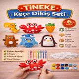 1001 6 Adet 3 Yaş Çocuklar Için Eğitici Oyuncak Kendin Yap Montessori Keçe Dikiş El Sanatları Seti - 10 cm