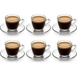 1001 6 Kişilik Şeffaf Cam Kahve Fincan Takımı - 12 Parça Modern Espresso ve Türk Kahvesi Seti - Is� - seçenek