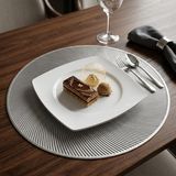 1001 6'lı Gri Desenli Plastik Amerikan Servisi - Yıkanabilir ve Silinebilir Supla Servis Altlığı (38 - 100 x 100 cm